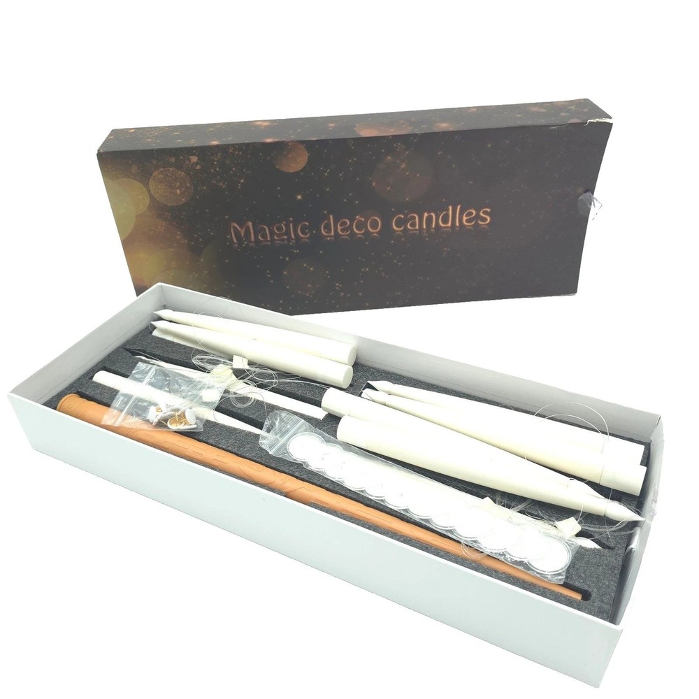 Magic Deco Floating Candles Set Cream LED Tapered with Wand Remote